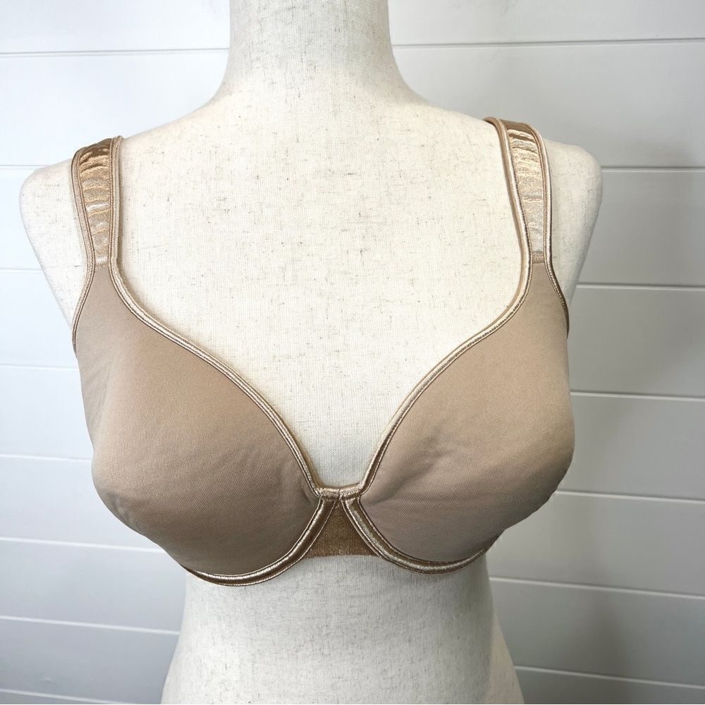 Natori Reflex Full Fit Memory Foam bra cafe Beige Cushioned Straps Like New 36D